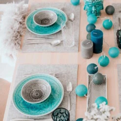 4x Teller Ø25cm SUMATRA In Türkis -Butlers butlers 4x teller o25cm sumatra in turkis 4