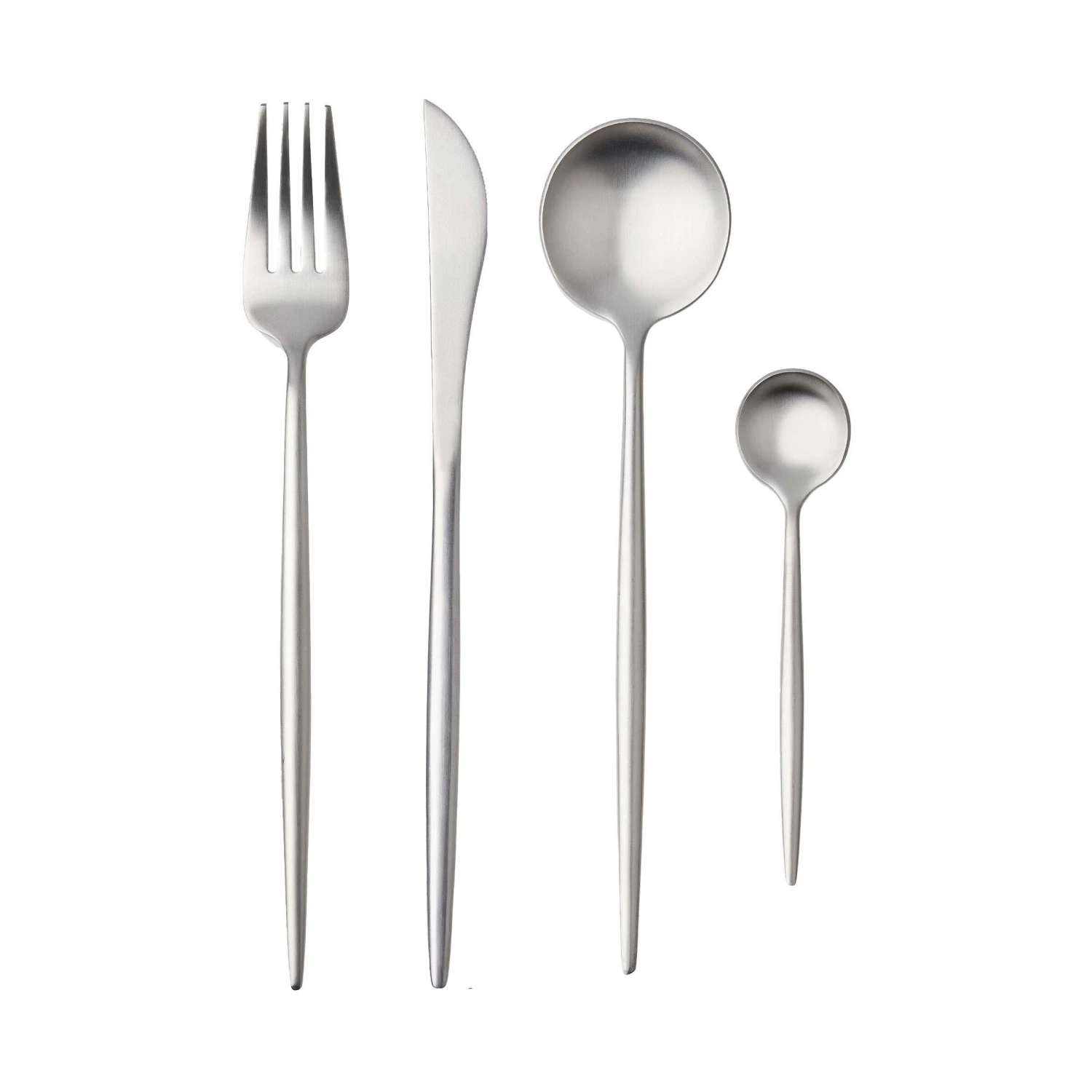 Besteck-Set 4-tlg. Matt STILETTO In Silber 3 Besteck-Set 4-tlg. Matt STILETTO In Silber