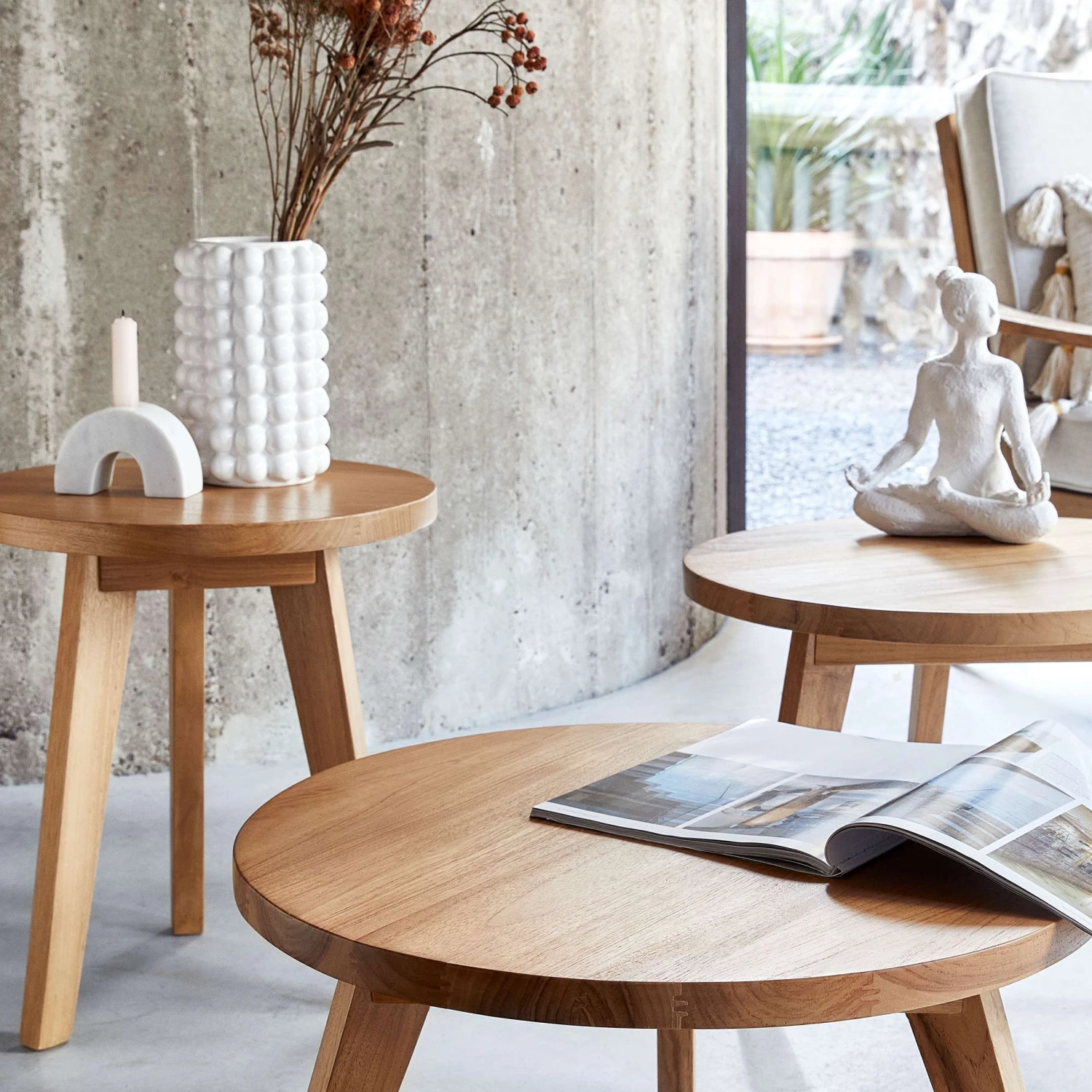 Deko Statue Höhe 24cm LOTUS In Weiß 4 Deko Statue Höhe 24cm LOTUS In Weiß – Bild 2