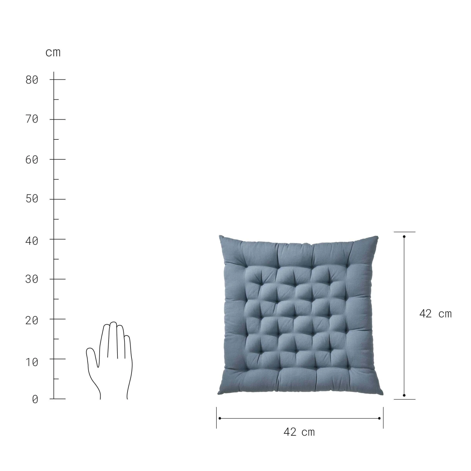Futonkissen L 42 X B 42cm SOLID In Blau 5 Futonkissen L 42 X B 42cm SOLID In Blau – Bild 4
