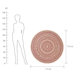 In- & Outdoor-Teppich Ø118cm COLOUR CLASH In Hellrot-Creme 13 In- & Outdoor-Teppich Ø118cm COLOUR CLASH In Hellrot-Creme -Butlers butlers in and outdoor teppich o118cm colour clash in hellrot creme 2