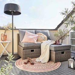 In- & Outdoor-Teppich Ø118cm COLOUR CLASH In Hellrot-Creme 18 In- & Outdoor-Teppich Ø118cm COLOUR CLASH In Hellrot-Creme -Butlers butlers in and outdoor teppich o118cm colour clash in hellrot creme 7