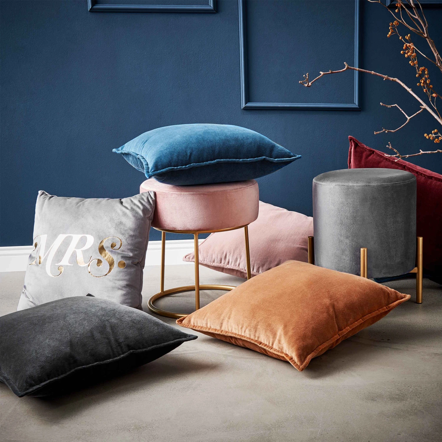 Kissen L 45 X B 45cm COTTON VELVET In Hellbraun 6 Kissen L 45 X B 45cm COTTON VELVET In Hellbraun – Bild 4