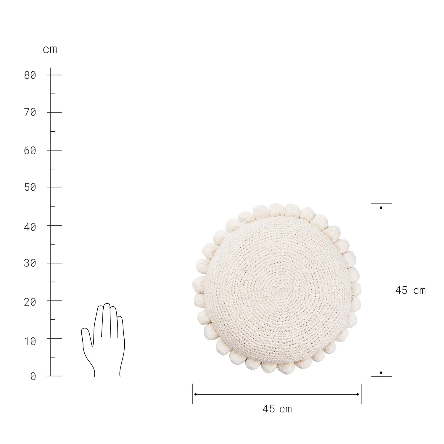 Kissen Ø45cm DAISY In Weiß 6 Kissen Ø45cm DAISY In Weiß – Bild 4
