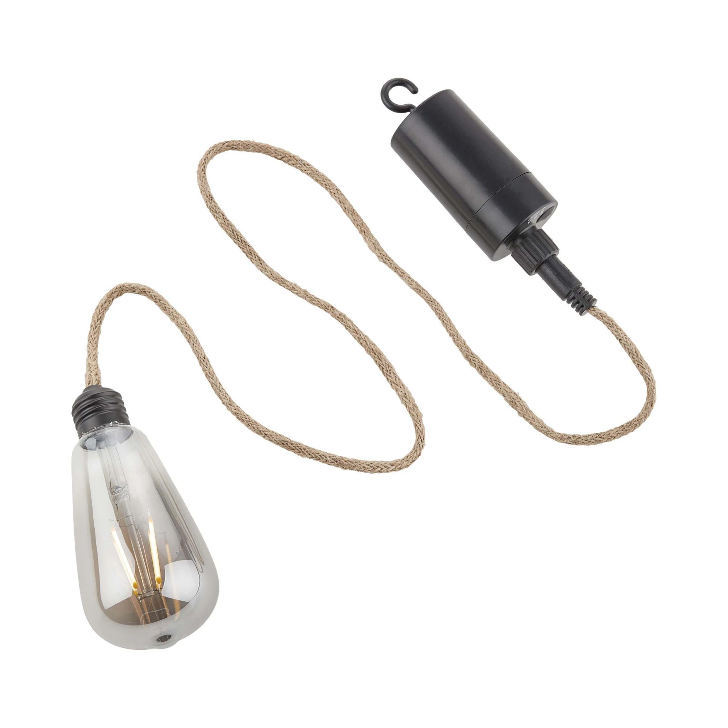 LED-Hängeleuchte Mit Jutekordel Und Aufhängung BULB LIGHT In Schwarz 7 LED-Hängeleuchte Mit Jutekordel Und Aufhängung BULB LIGHT In Schwarz – Bild 6