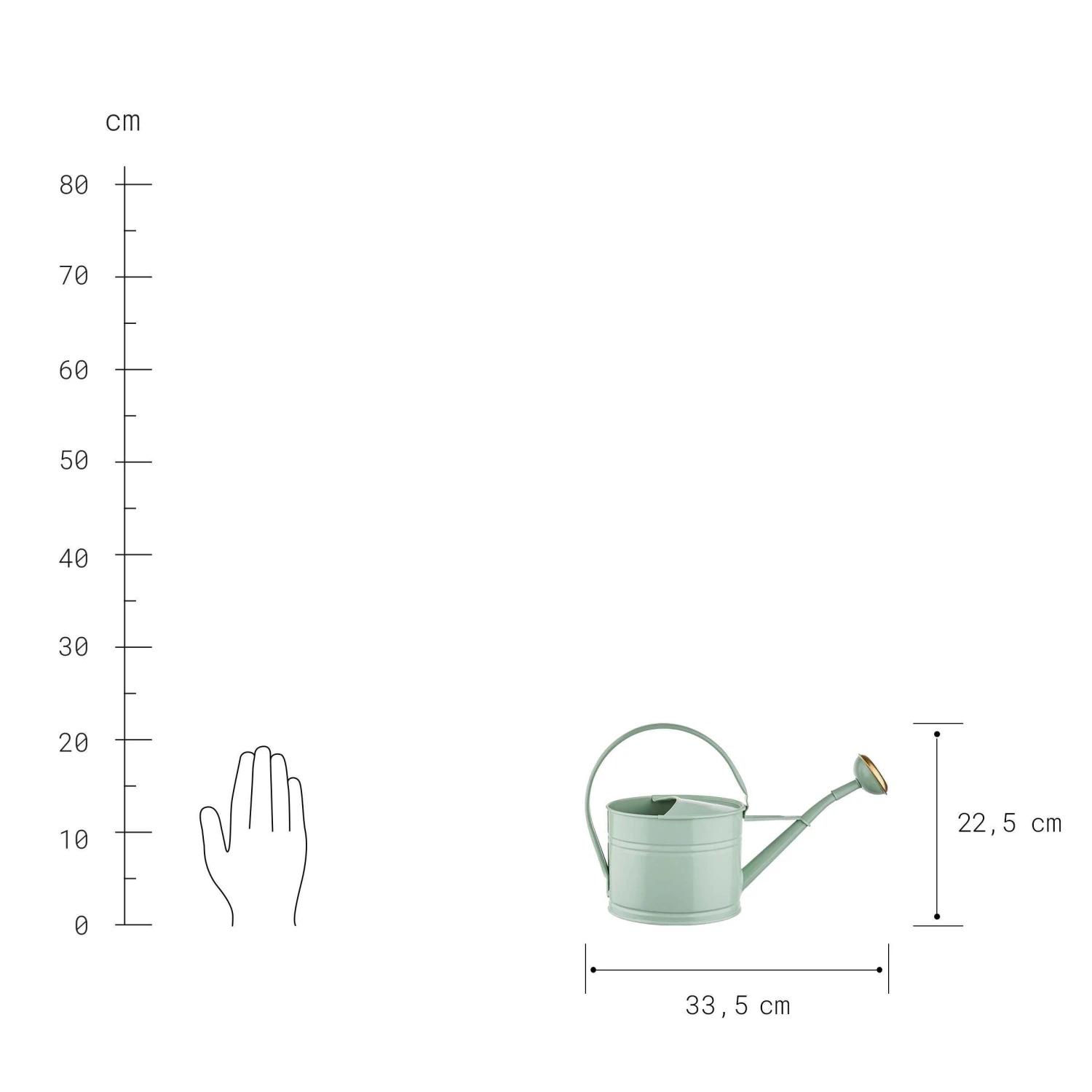 Mini-Gießkanne 1,5l ZINC In Pastellgrün 5 Mini-Gießkanne 1,5l ZINC In Pastellgrün – Bild 3