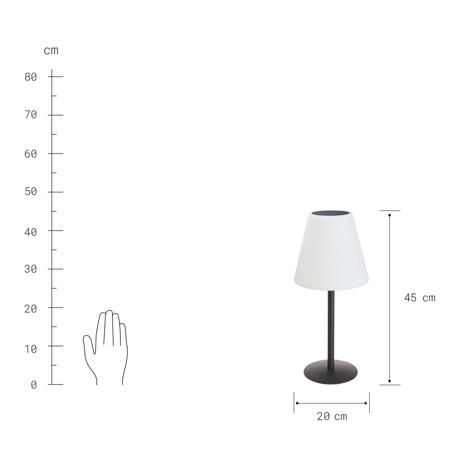 Outdoor Solar-Tischleuchte Mit Farbwechsel LIGHT UP In Schwarz-Weiß 7 Outdoor Solar-Tischleuchte Mit Farbwechsel LIGHT UP In Schwarz-Weiß – Bild 5