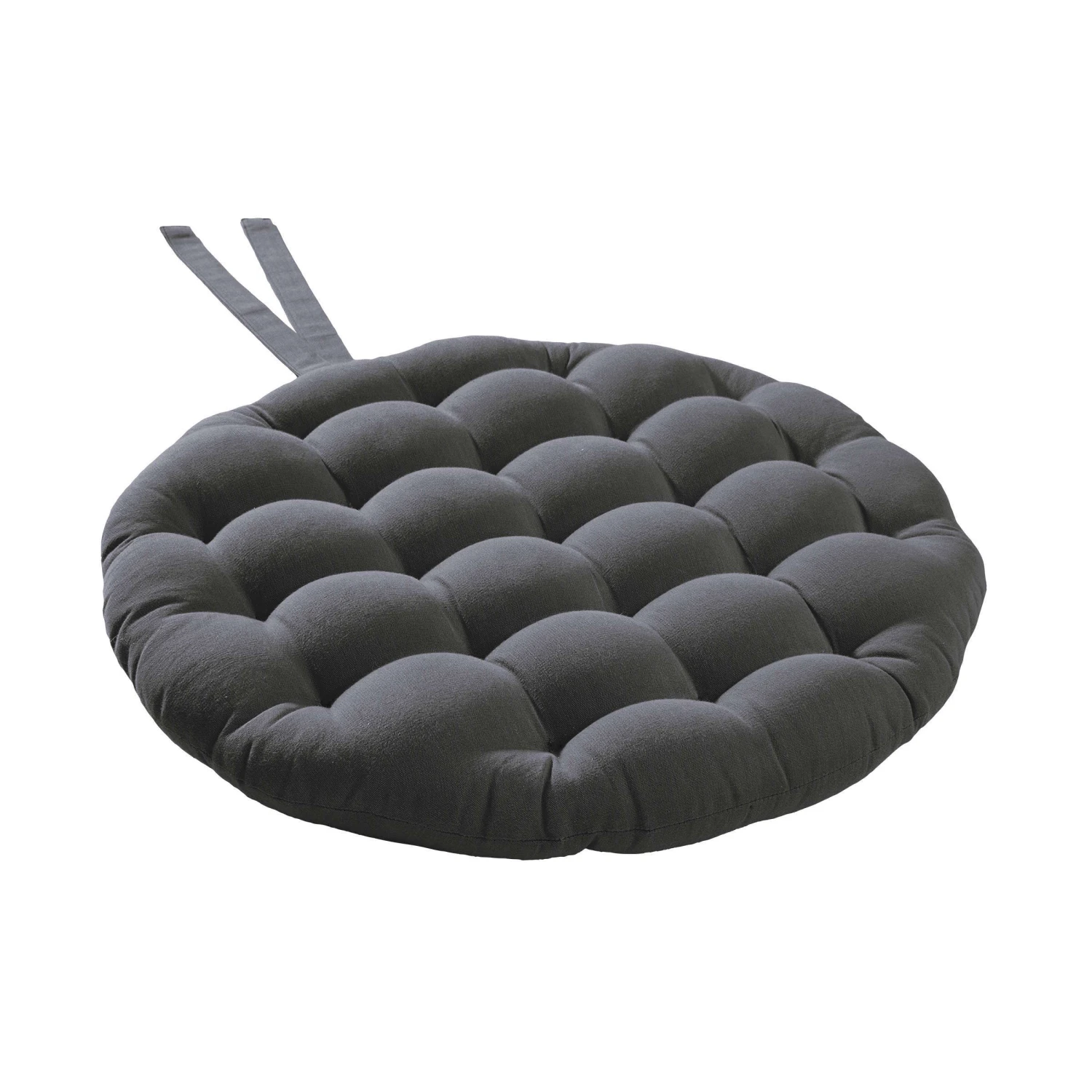 Stuhlkissen Mit Bändchen Ø42cm SOLID In Grau 5 Stuhlkissen Mit Bändchen Ø42cm SOLID In Grau – Bild 3