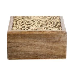 Butlers -Butlers butlers truhe mit schnitzerei l 17 x b 17cm treasure in hellbraun gold 1